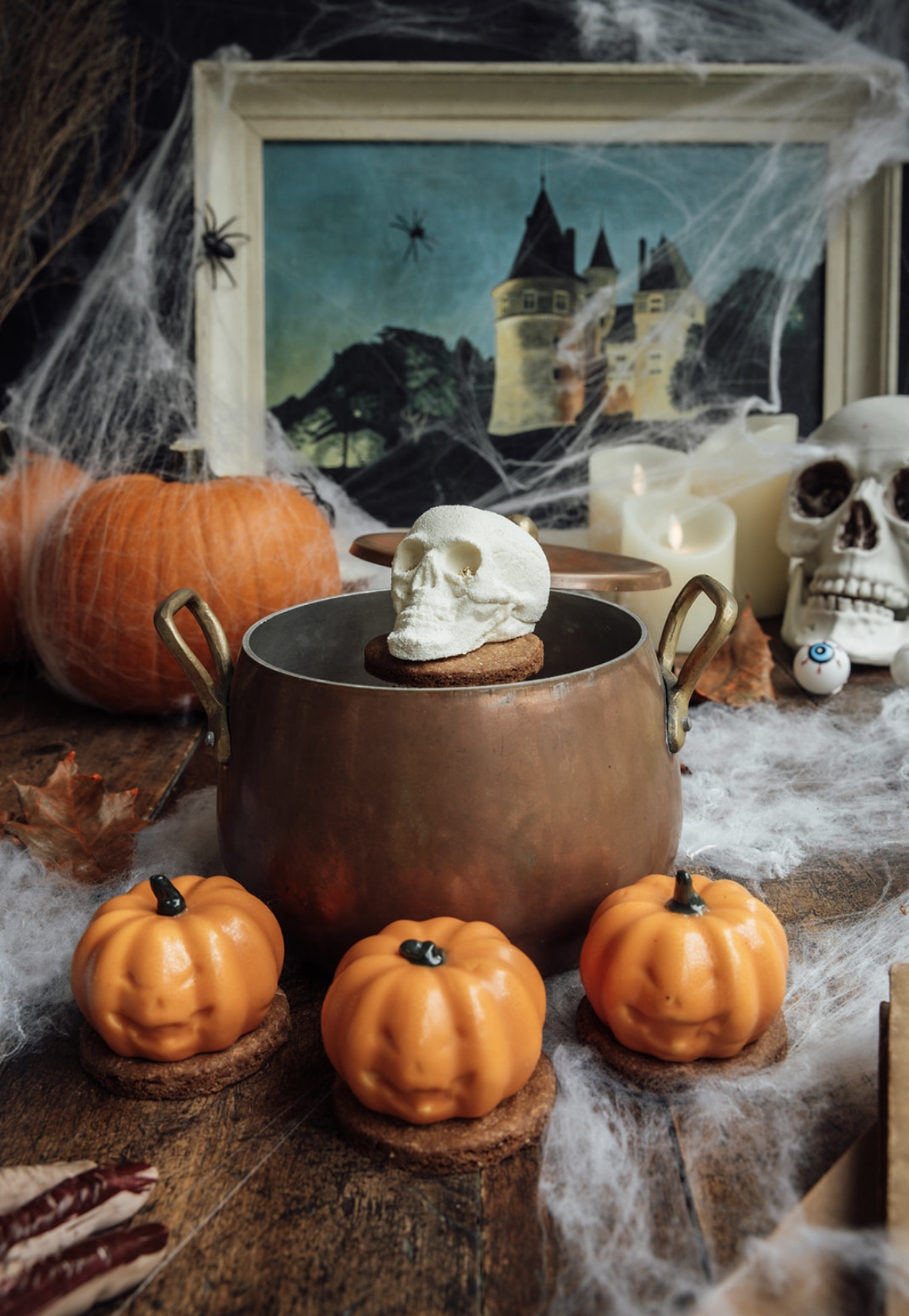 Pâtisseries halloween Citrouilles et tête de mort Paris Pornic